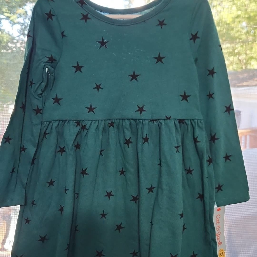 Cat & Jack Teal Starry Kids Dress